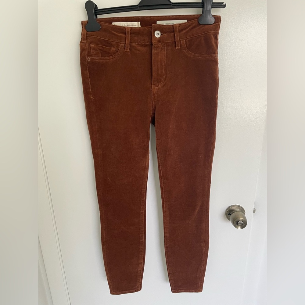 Pilcro and the Letterpress Anthropologie High-Rise Skinny Corduroy Pants Size 26